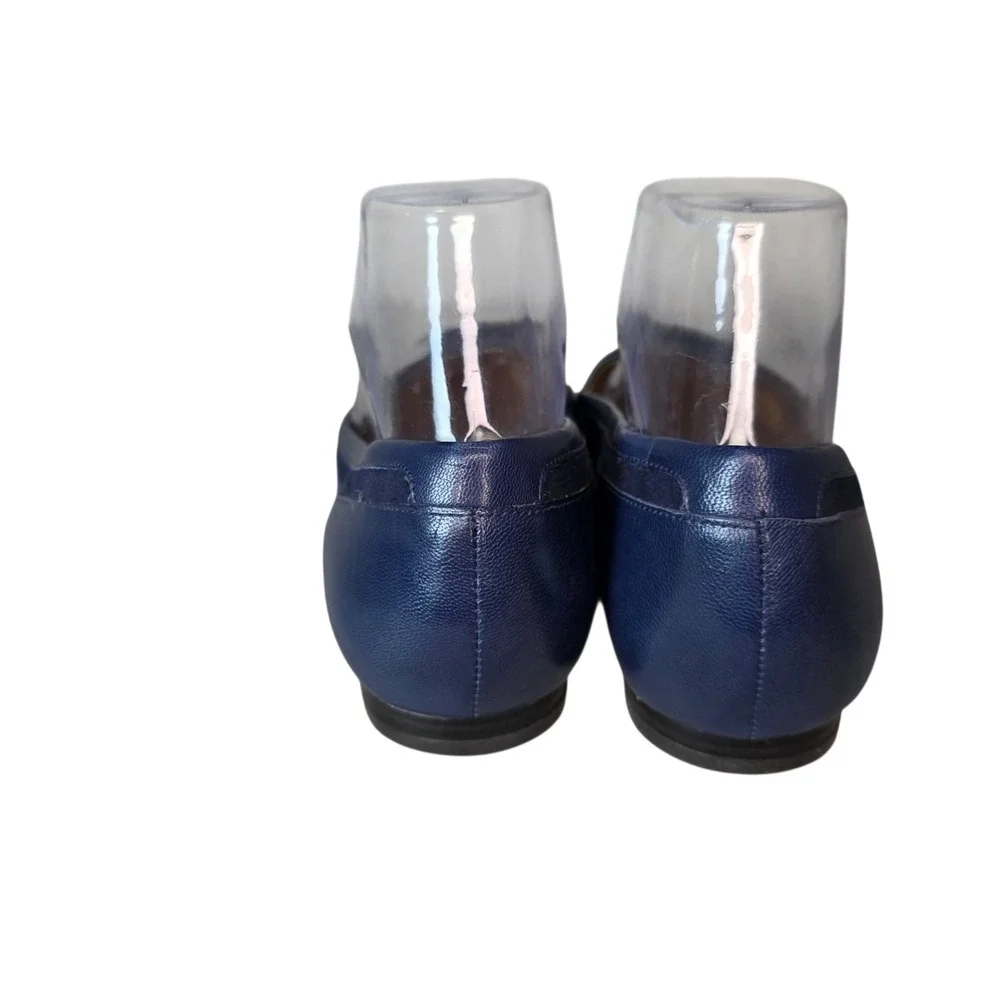 Lauren Ralph Lauren Saige Womens 8B Navy Leather Pointed Toe Ballet Flats